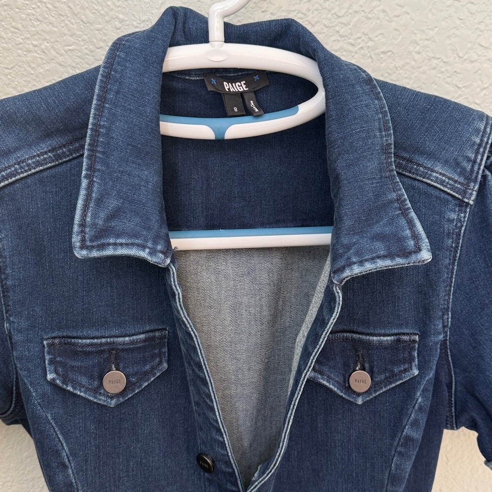 PAIGE Blue Denim Jumpsuit - Picture 6 of 16